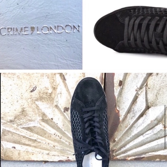 Crime London 🇬🇧 Sneaker Suede Glittery Mesh EU Size 40 US Size 9.5 - Picture 1 of 10